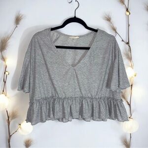 Fashionable ILLA ILLA Crop Blouse with Flutter Sleeves